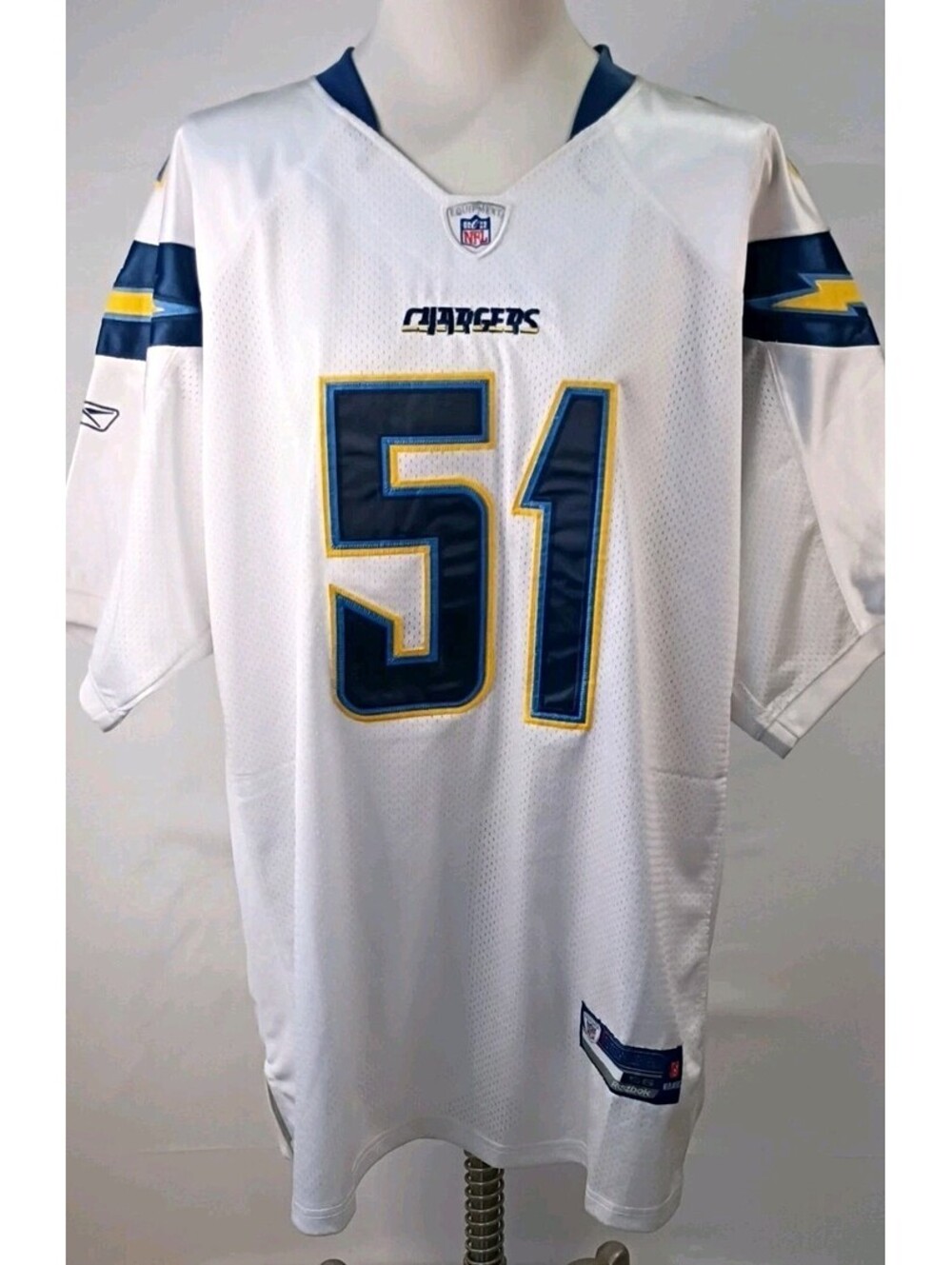 Reebok San Diego Chargers Takeo Spikes #51 On-Field Jersey White Size 56